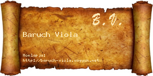 Baruch Viola névjegykártya